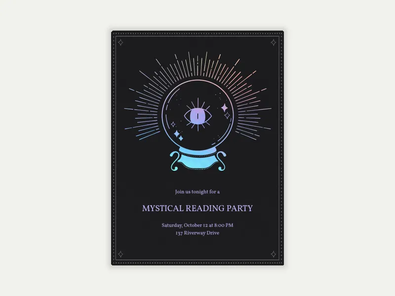 Classic Crystal Ball Invitation free template design