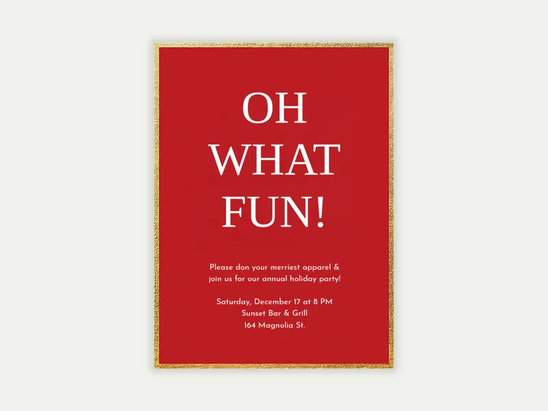 Classic Holiday Fun Invitation free template design