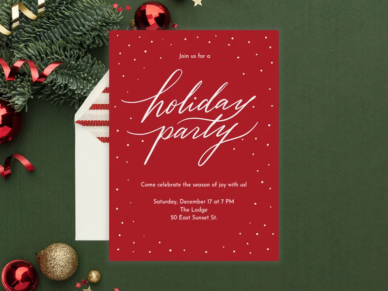 Classic Holiday Party Invitation premium template design