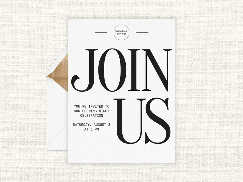 Classic Serif - upload_your_own_logo - Invitation
