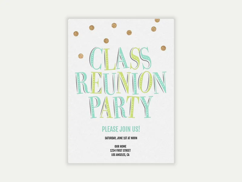 Class Reunion Party Invitation free template design