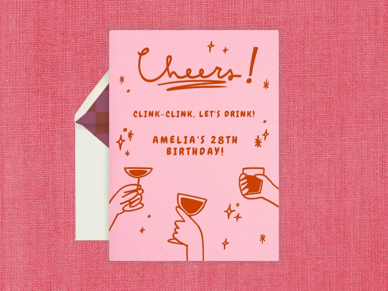 Clink Clink Cheers! Invitation premium template design