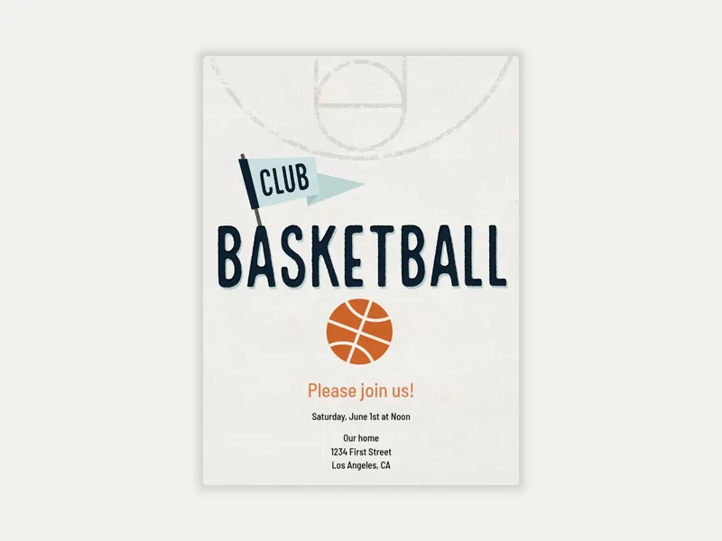 Club Basketball Invitation free template design