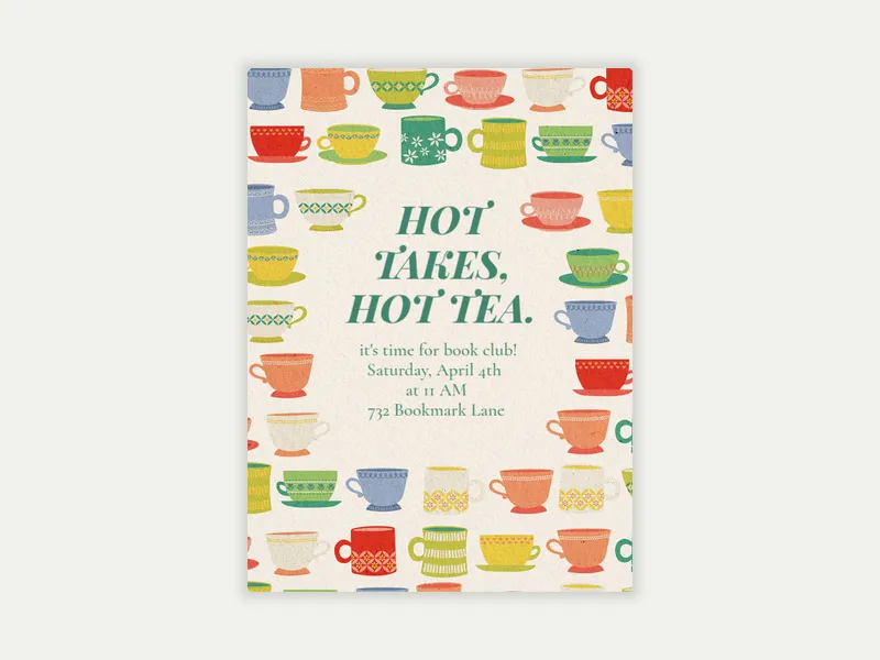 Coffee and Tea Invitation free template design