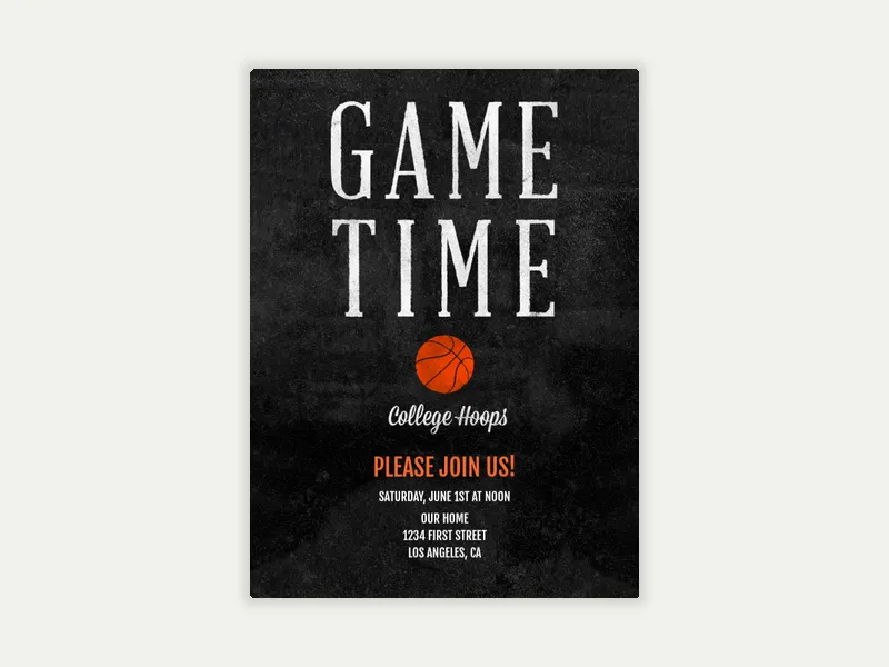 College Game Time Invitation free template design