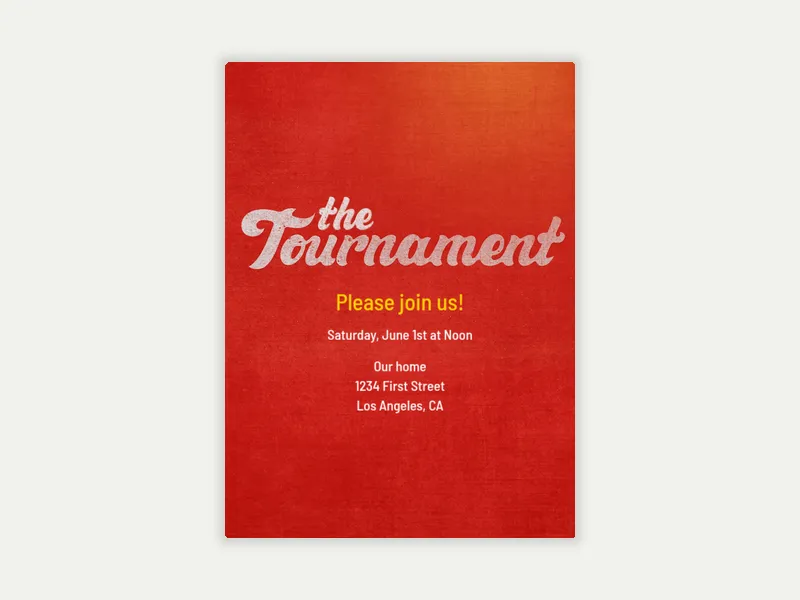 College Tournament Invitation free template design
