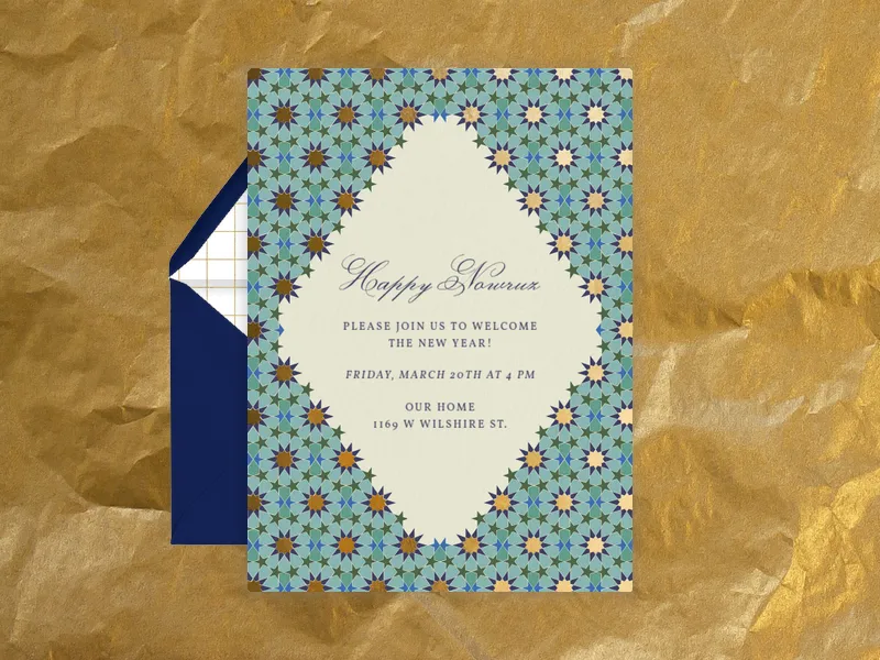 Colorful Nowruz Mosaic Invitation premium template design