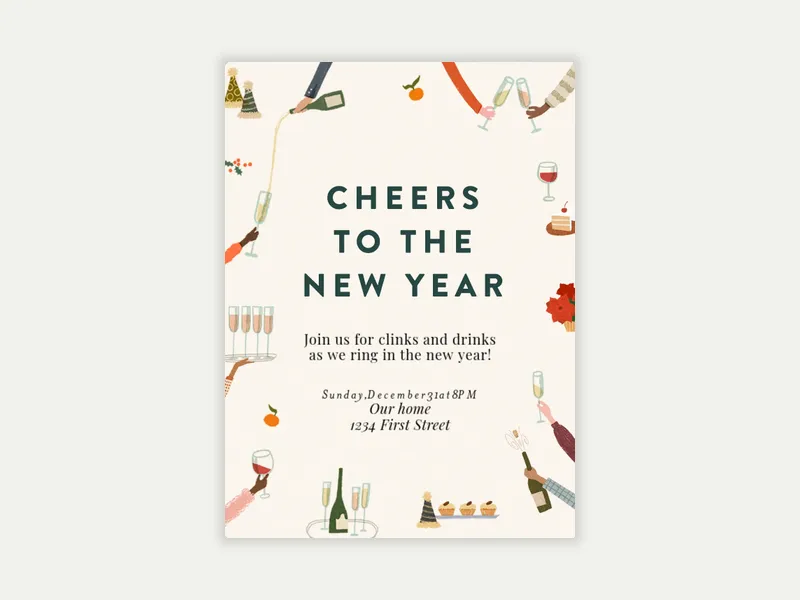 Colorful New Year's Eve - new_years - Invitation