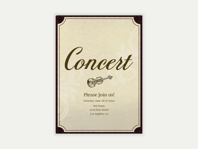 Concert Invitation free template design