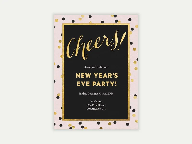 Confetti Cheers Invitation free template design