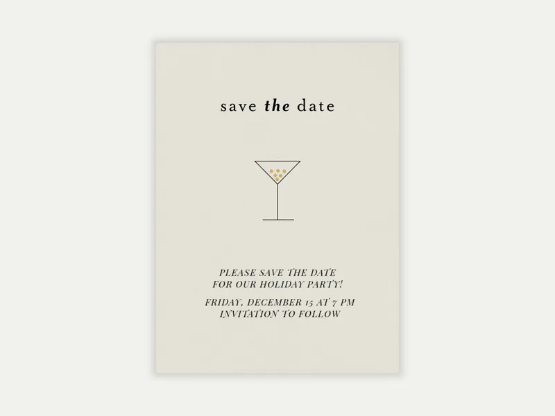 Confetti Cocktail - Save the Date free template design