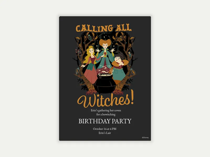 Disney’s Hocus Pocus: Coven Crew Invitation free template design