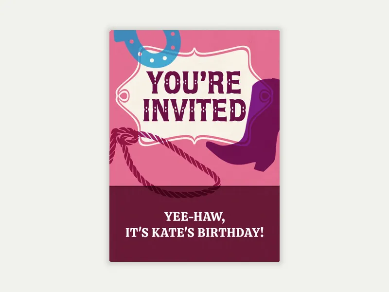Cowgirl - featured - Invitation
