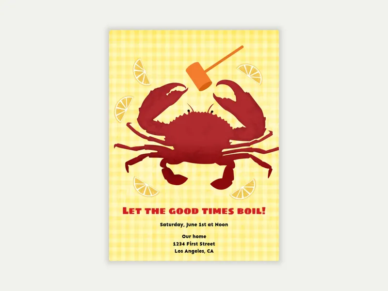 Crab Feed - bbq - Invitation