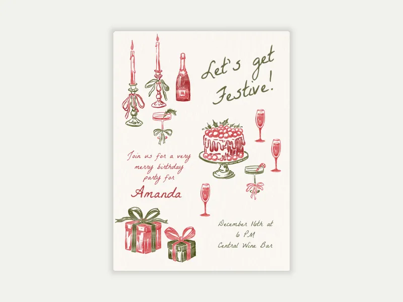 Cranberry Spritz Invitation free template design