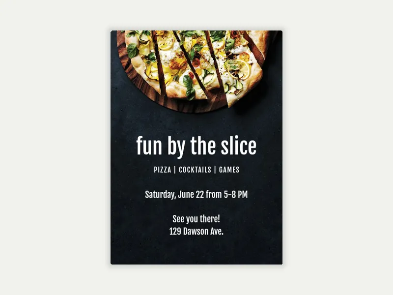 Pizza Party Invitation free template design