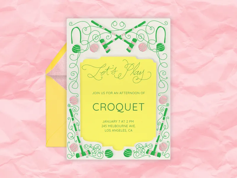 Croquet Invitation premium template design