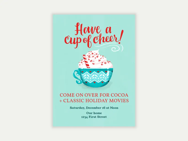 Cup of Cheer Invitation free template design