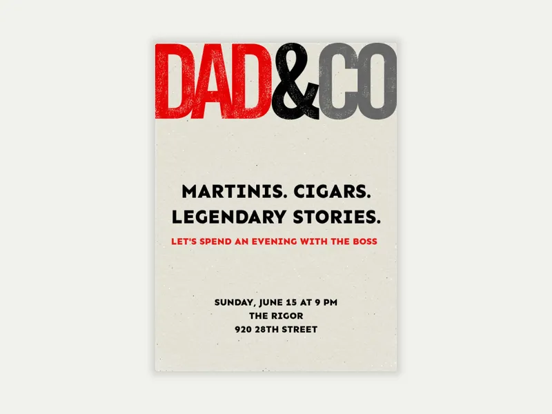 Dad and Co. Invitation free template design