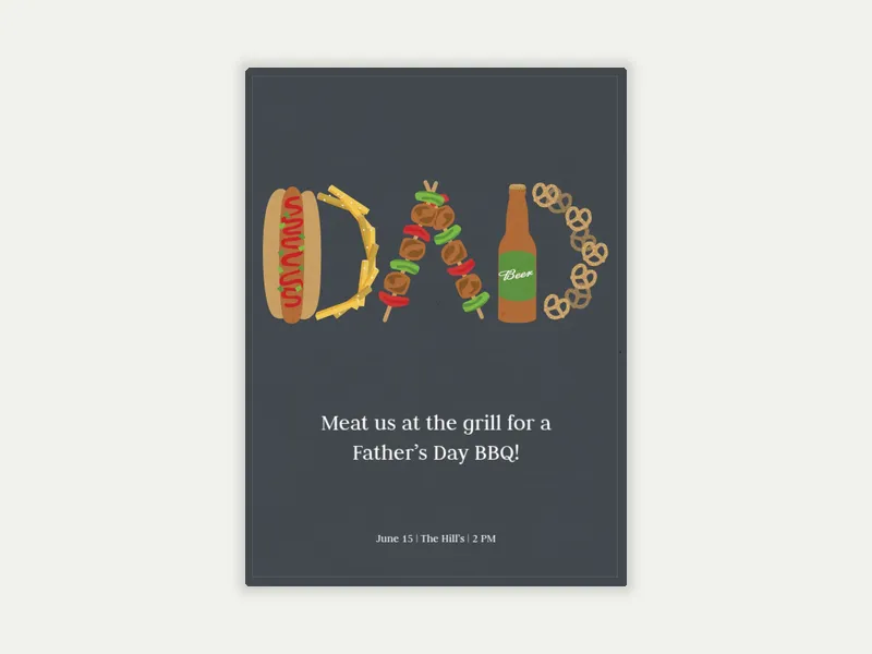 Dad Picnic Food Invitation free template design