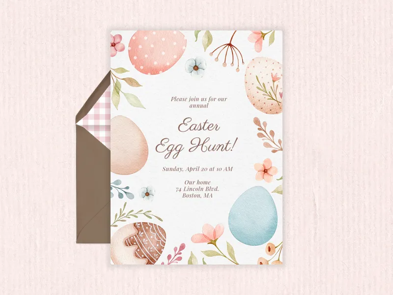 Dainty Pastel Egg Hunt Invitation premium template design