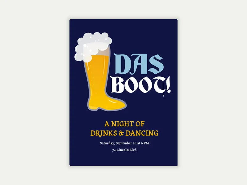 Das Boot Invitation free template design