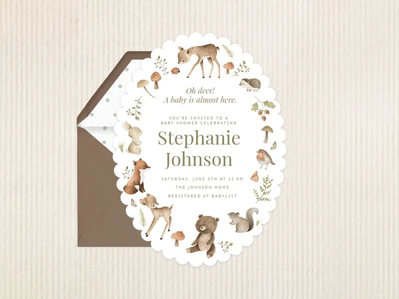 Deer Darlings Invitation premium template design