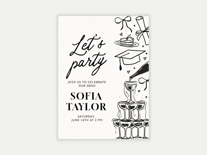 Degree Doodles - graduation - Invitation