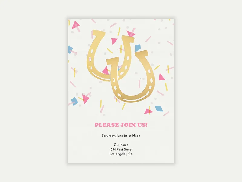 Derby Confetti Invitation free template design
