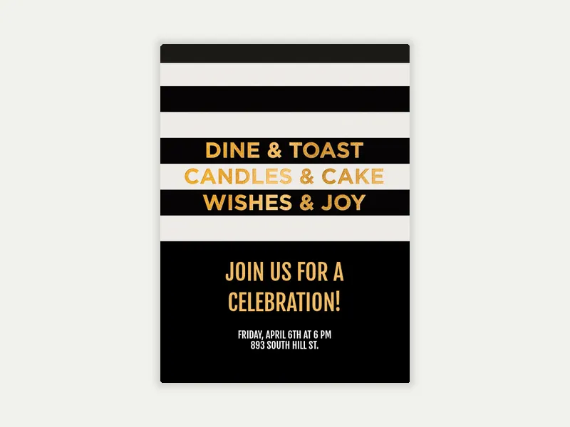 Dine and Toast Invitation free template design