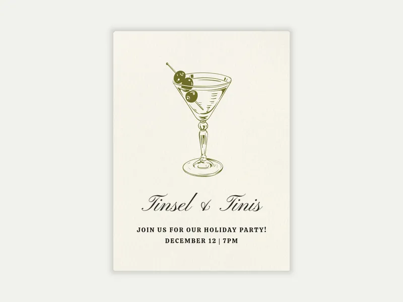 Dirty-tini Invitation free template design