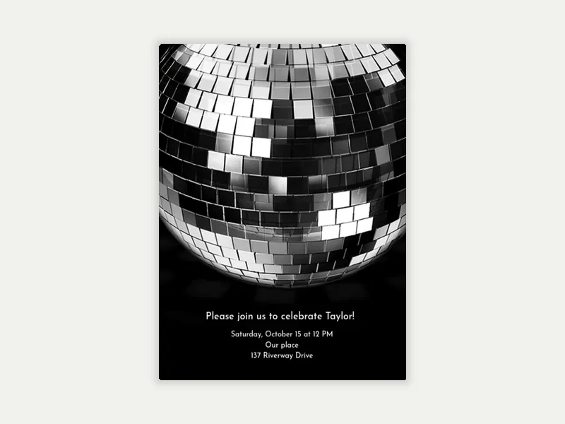 Discoball Party - featured - Invitation