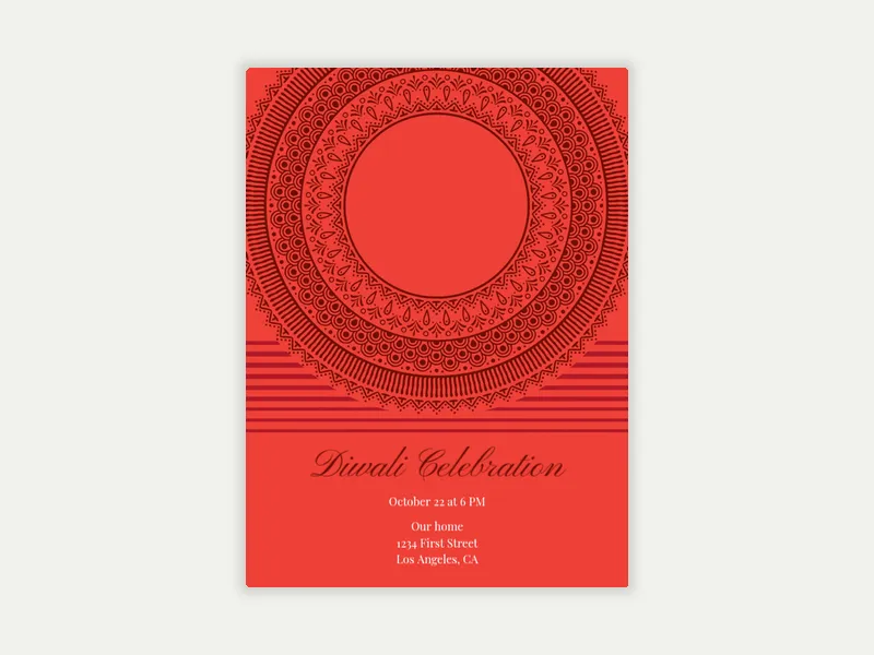 Diwali Rings Invitation free template design
