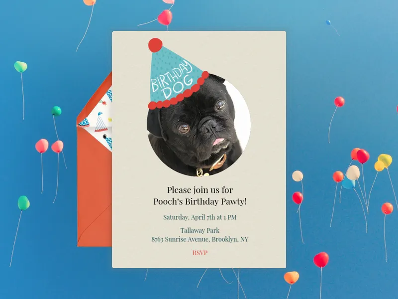 Dog Birthday (Photo) - pet_party - Invitation