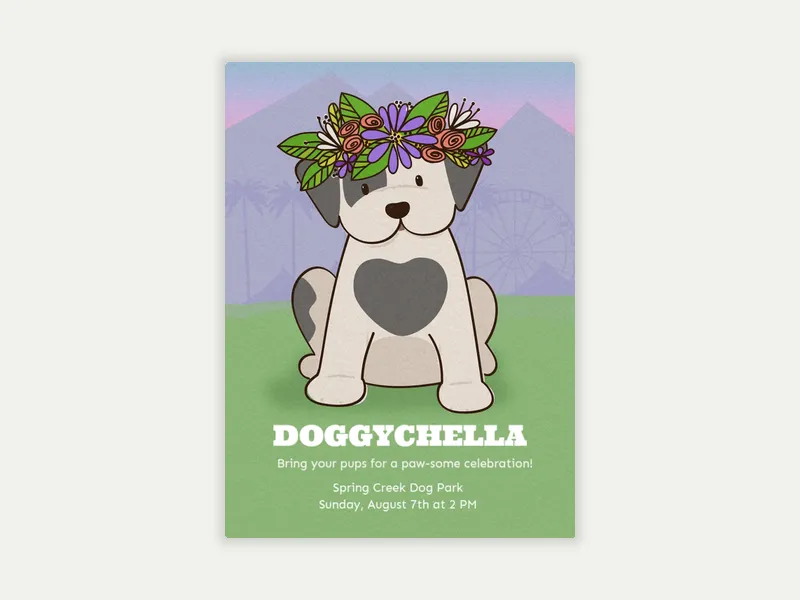 Doggychella Invitation free template design