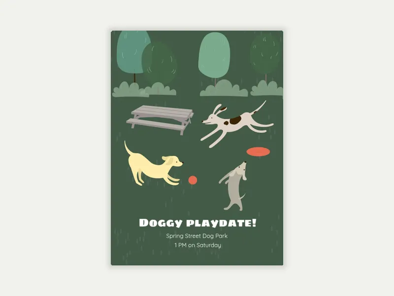 Dog Park Invitation free template design