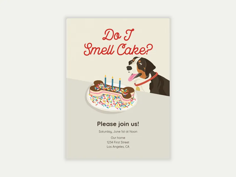 Do I Smell Cake Invitation free template design