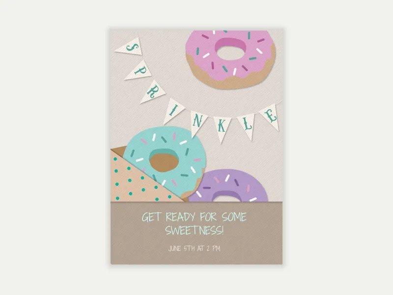 Donut Baby Sprinkle Invitation free template design