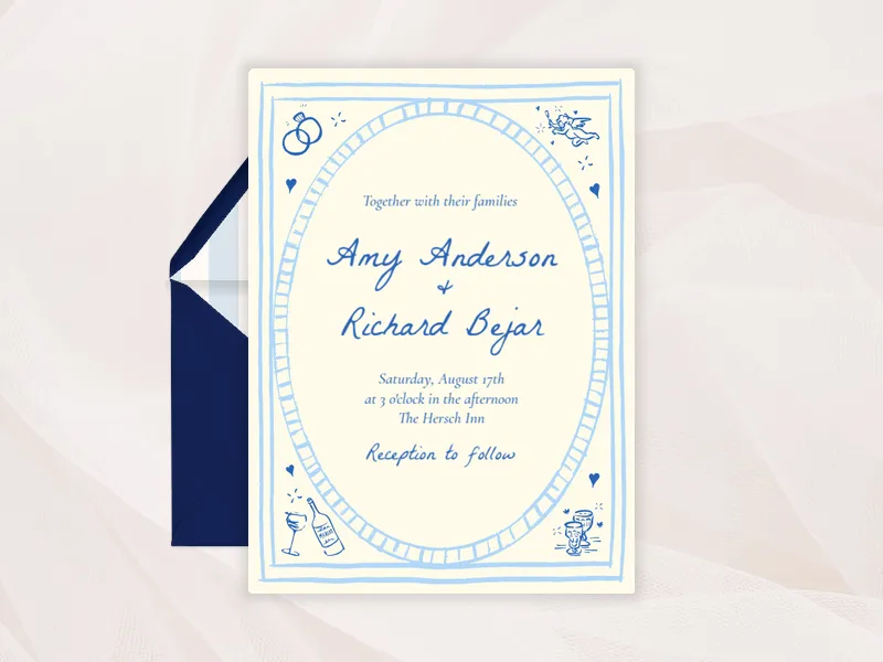 Doodle Darlings Invitation premium template design