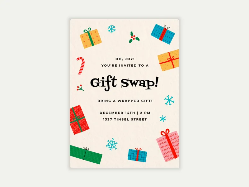 Doodle Gifts Invitation free template design