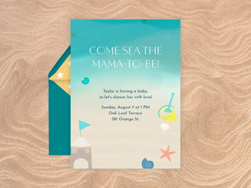 Dreamy Sand Castle Invitation premium template design