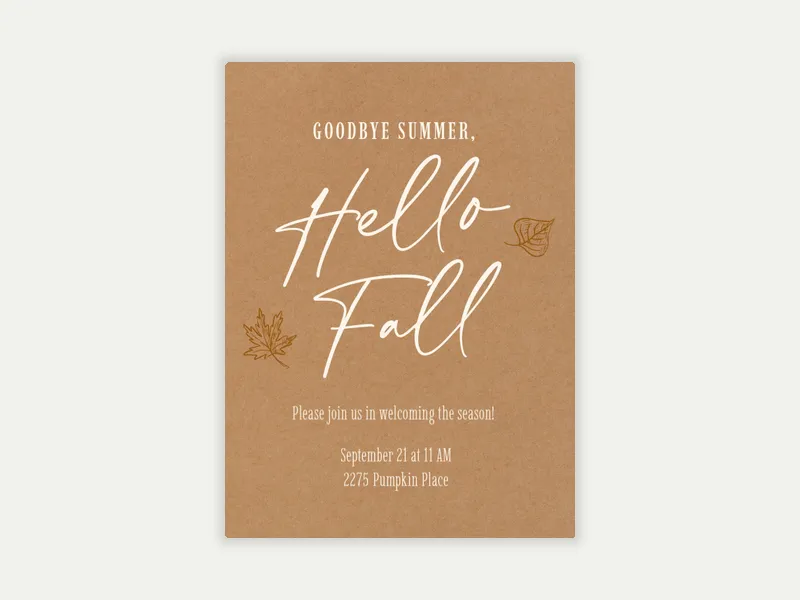 Drifting Leaves Invitation free template design