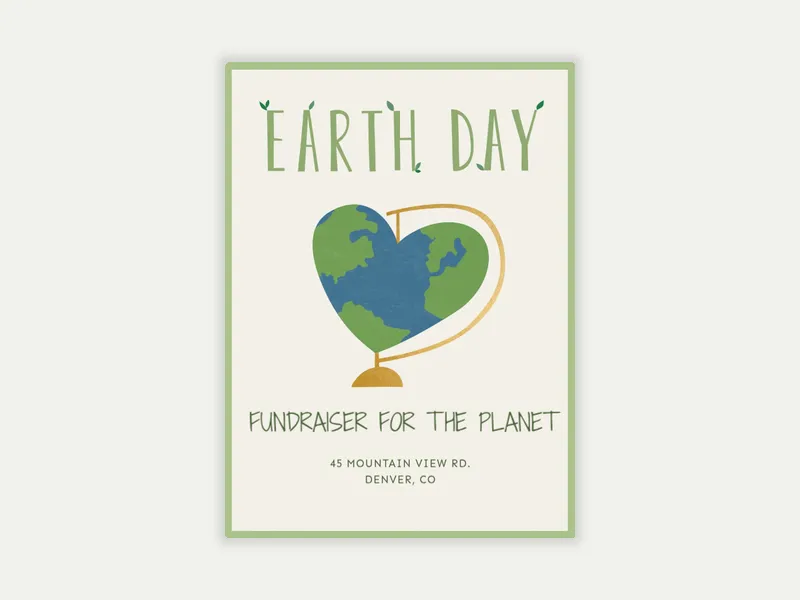 Earth Day Invitation free template design