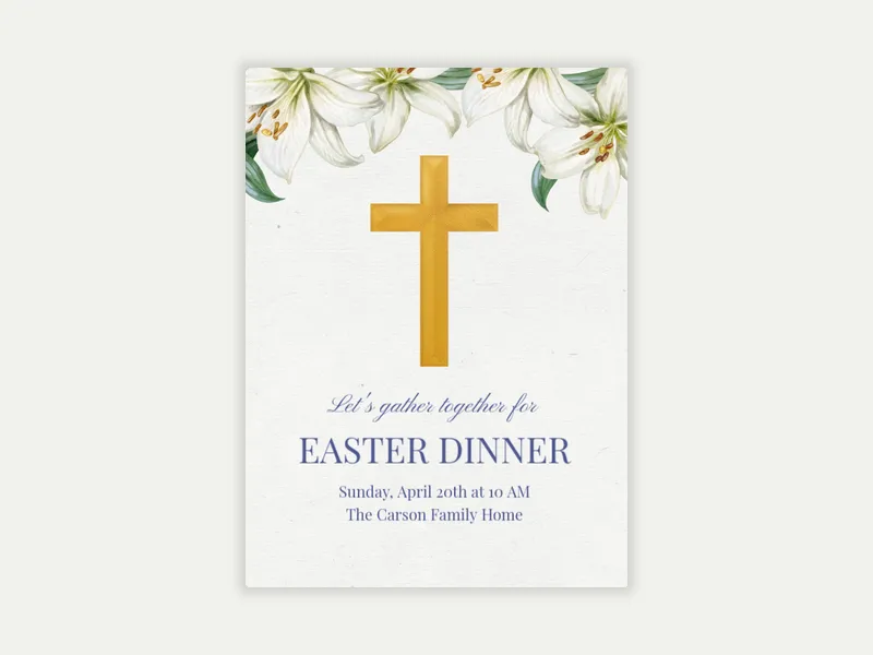 Easter Cross Invitation free template design