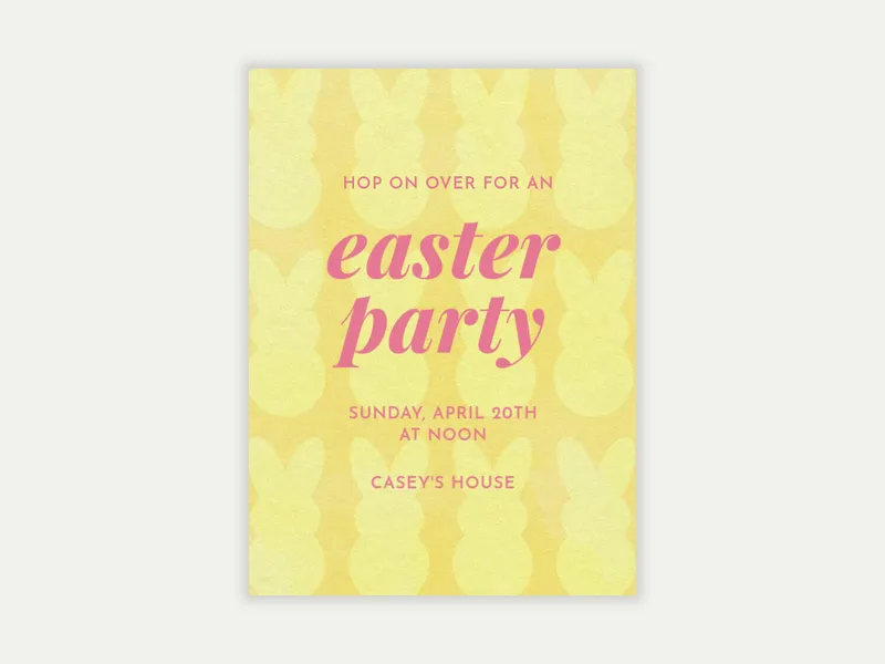 Marshmallow Bunnies Invitation free template design