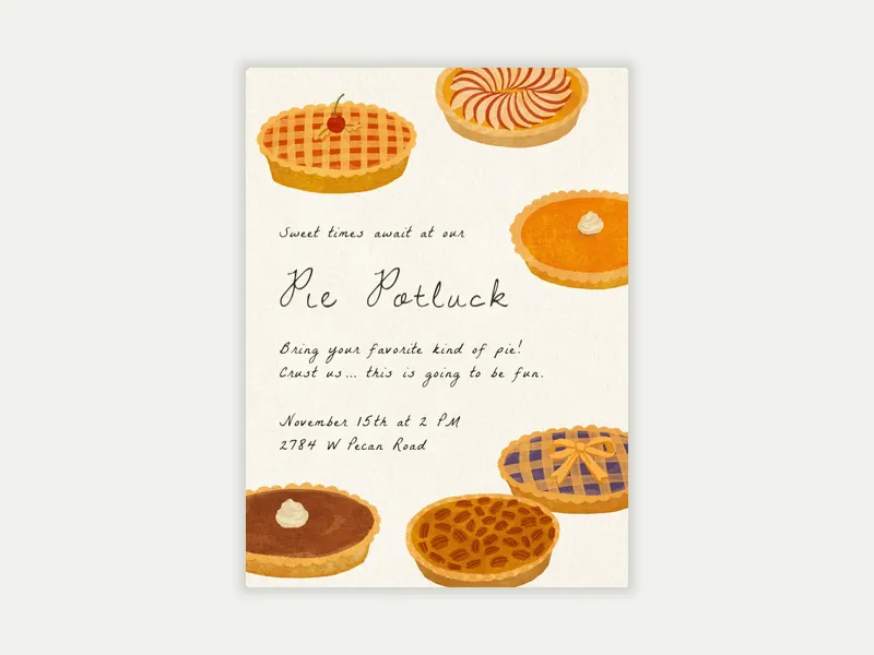 Easy As Pie Invitation free template design
