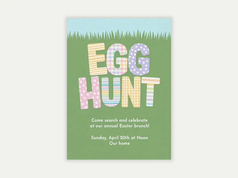 Egg Hunt Invitation free template design