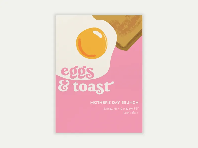 Eggs & Toast Invitation free template design