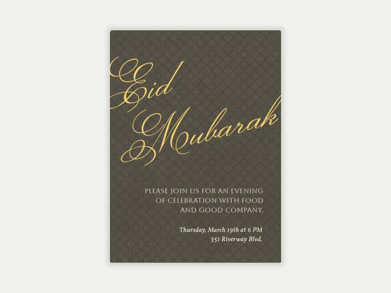 Eid Mubarak Pattern Invitation free template design