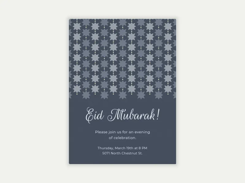 Eid Star Pattern Invitation free template design
